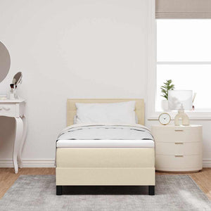 vidaXL Lit coffre tapissier avec matelas et LED Crème 80 x 200 cm Tissu