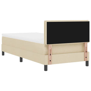 vidaXL Lit coffre tapissier avec matelas et LED Crème 80 x 200 cm Tissu