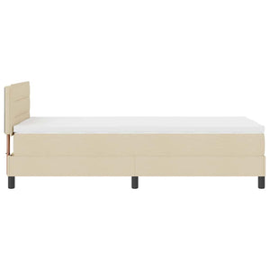 vidaXL Lit coffre tapissier avec matelas et LED Crème 80 x 200 cm Tissu