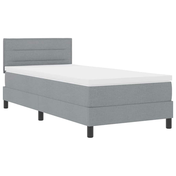 Boxspringbett mit LED Hellgrau 90x190 cm