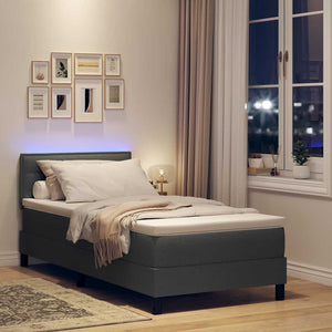 Boxspringbett mit LED Dunkelgrau 90x190 cm