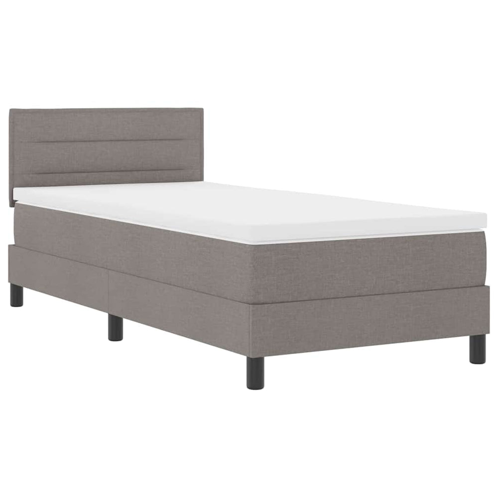 vidaXL Lit tapissier avec matelas et LED taupe 90 x 190 cm tissu