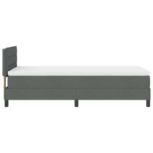 vidaXL Lit double tapissier avec matelas et LED Gris foncé 90 x 200 cm Tissu