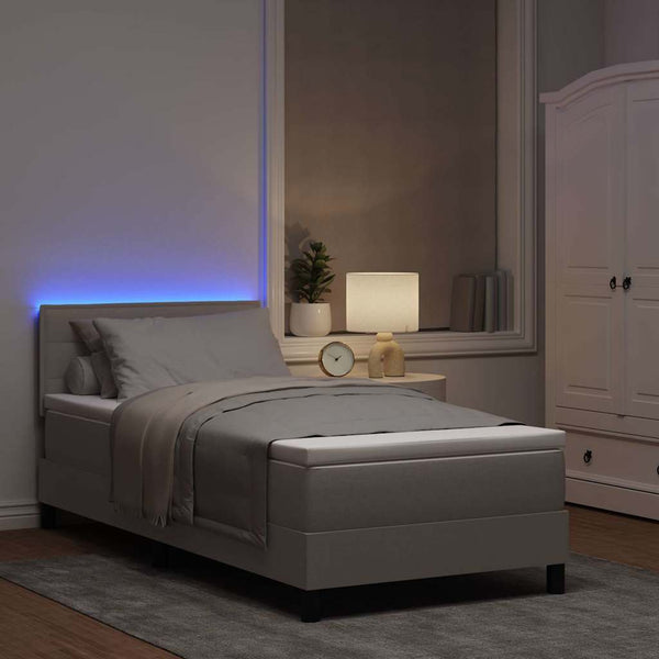 Boxspringbett mit LED Taupe 90x200 cm