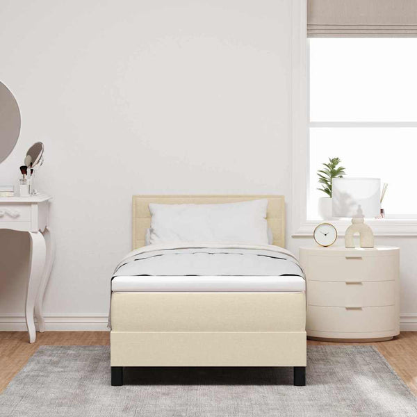 Boxspringbett Creme mit LED 90x200 cm
