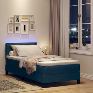 Boxspringbett mit LED Blau 90x200 cm