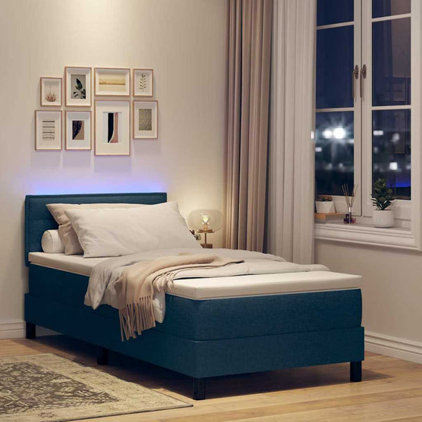 Boxspringbett mit LED Blau 90x200 cm