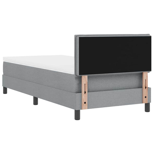 vidaXL Lit coffre avec matelas et LED Gris clair 100 x 200 cm Tissu