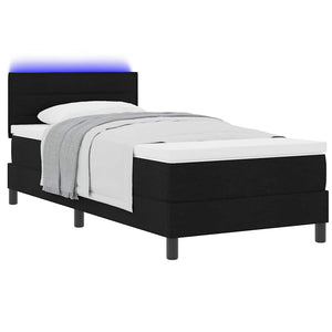 Boxspringbett mit LED Schwarz 100x200 cm