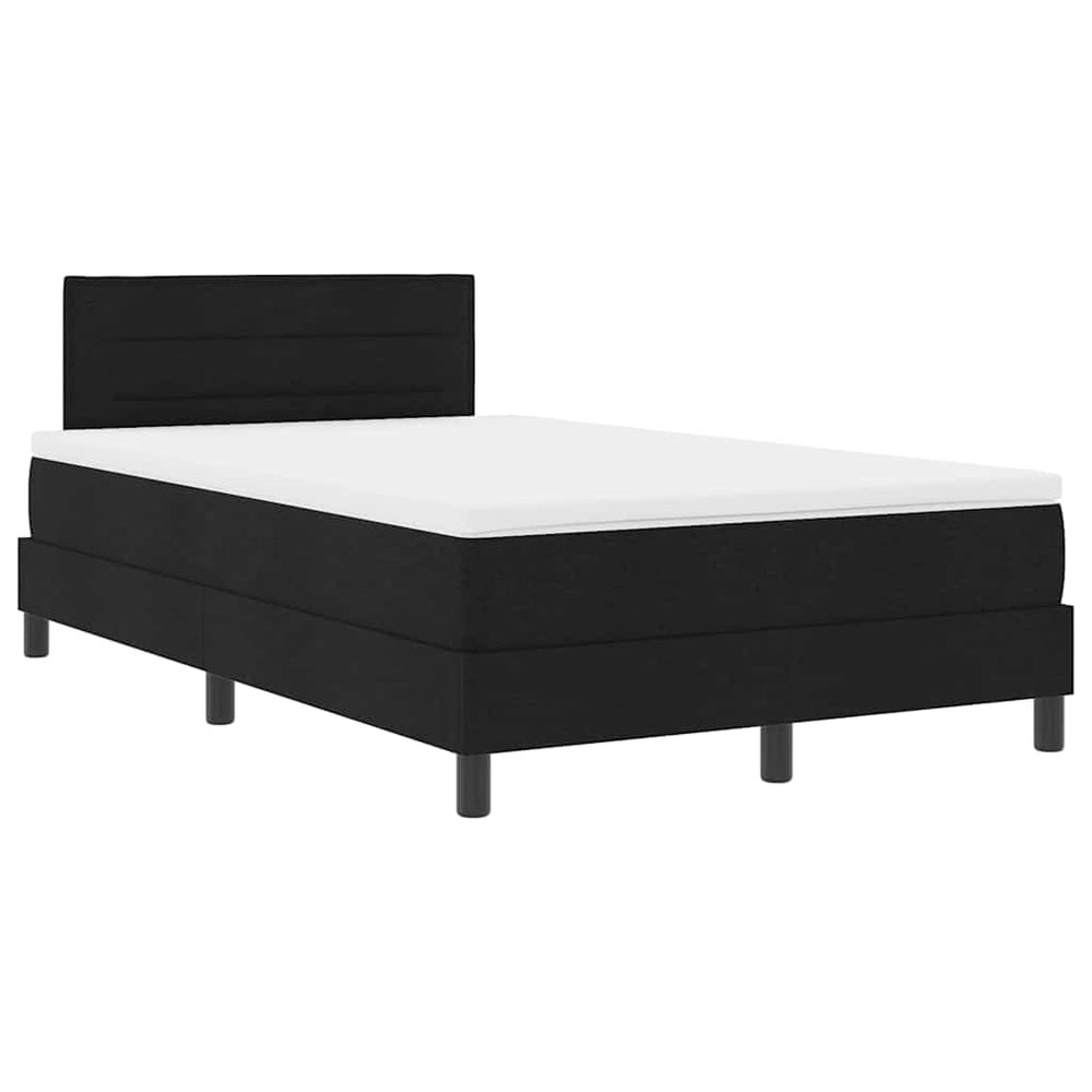 vidaXL Lit coffre avec matelas et LED noir 120 x 190 cm tissu
