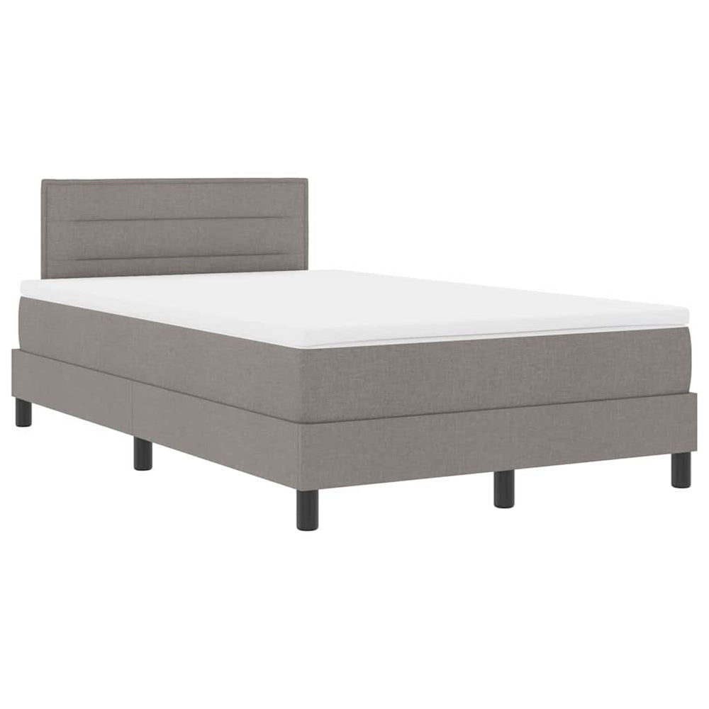 vidaXL Lit coffre avec matelas avec LED Taupe 120 x 190 cm Tissu