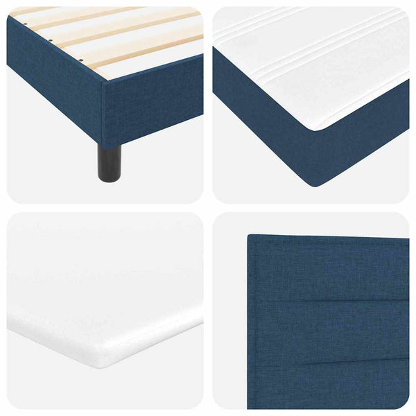 vidaXL Lit tapissier avec matelas et LED bleu 120 x 190 cm Tissu