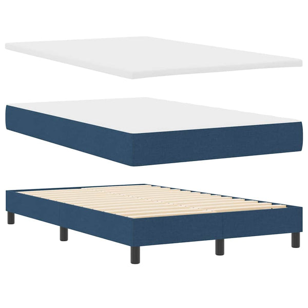 vidaXL Lit tapissier avec matelas et LED bleu 120 x 190 cm Tissu