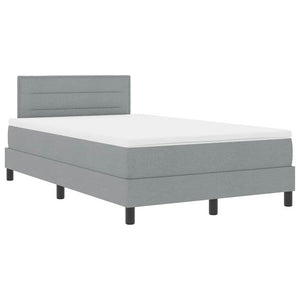 vidaXL Lit boxspring avec matelas et LED Gris clair 120 x 200 cm Tissu