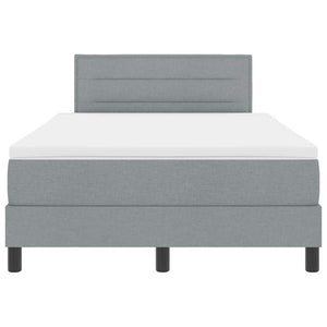 vidaXL Lit boxspring avec matelas et LED Gris clair 120 x 200 cm Tissu