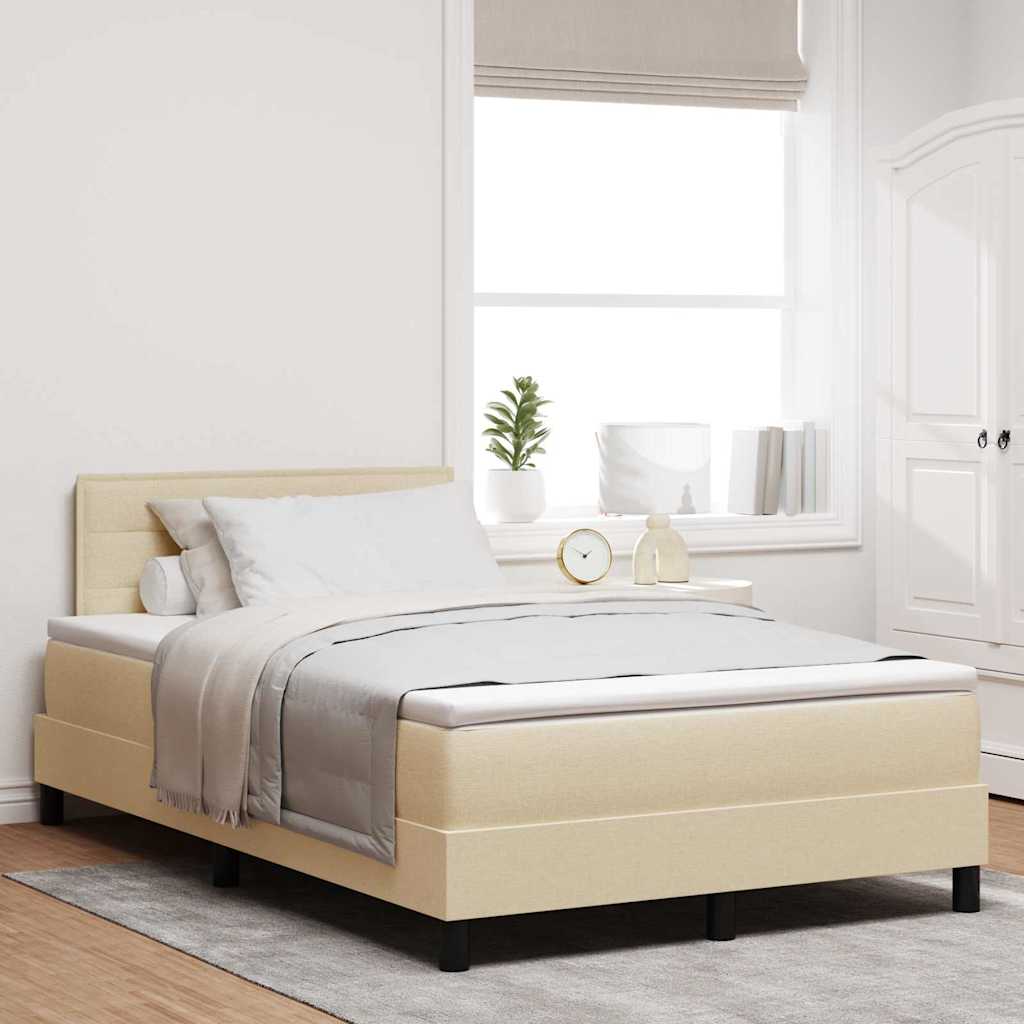 Boxspringbett Creme 120x200 cm mit LED
