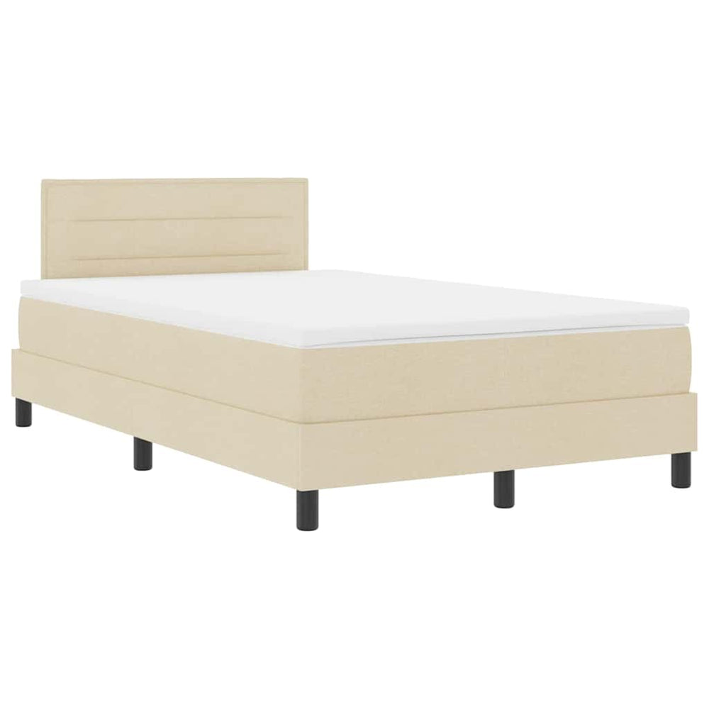 vidaXL Lit tapissier avec matelas et LED Crème 120 x 200 cm Tissu