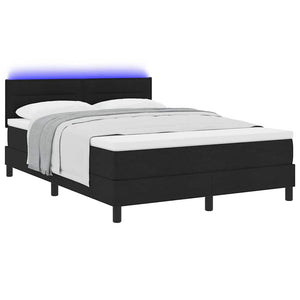 Boxspringbett mit LED Schwarz 140x190 cm