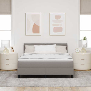 vidaXL Lit coffre avec matelas avec LED Gris taupe 140 x 190 cm Tissu