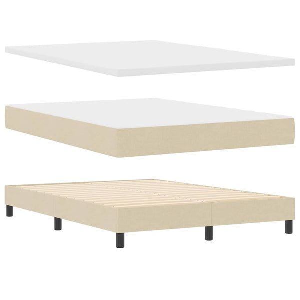 Boxspringbett mit Matratze LED Creme 140x190 cm