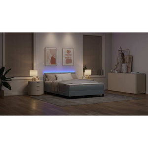 Boxspringbett mit LED Hellgrau 140x200 cm