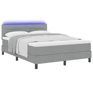 Boxspringbett mit LED Hellgrau 140x200 cm