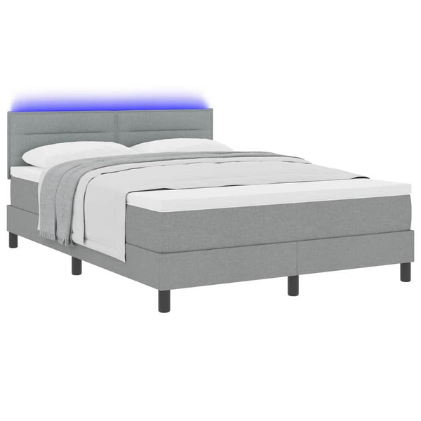 Boxspringbett mit LED Hellgrau 140x200 cm