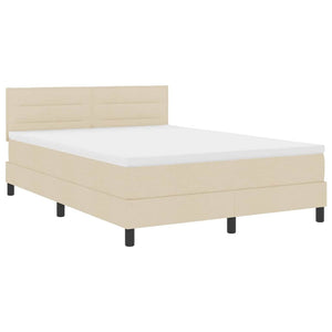 Lit tapissier avec matelas et LED crème 160 x 200 cm Tissu vidaXL