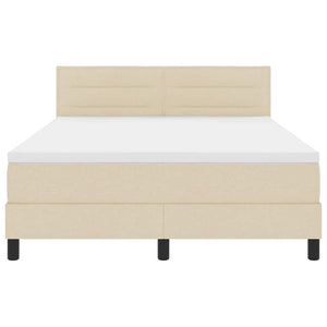 Lit tapissier avec matelas et LED crème 160 x 200 cm Tissu vidaXL