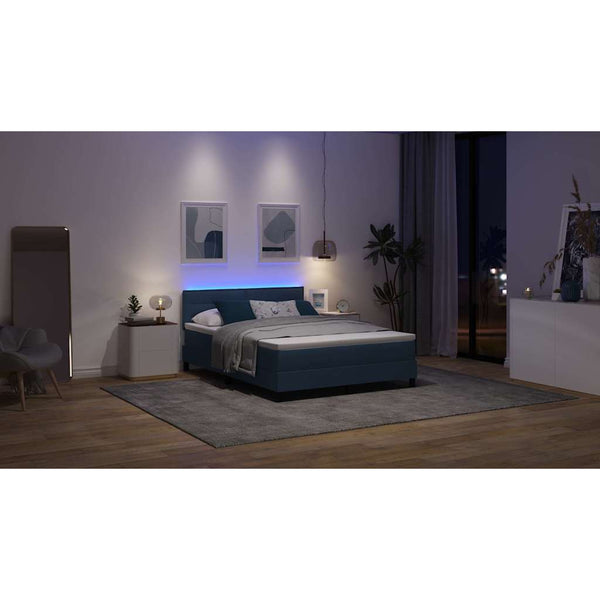 Boxspringbett mit LED Blau 160x200 cm
