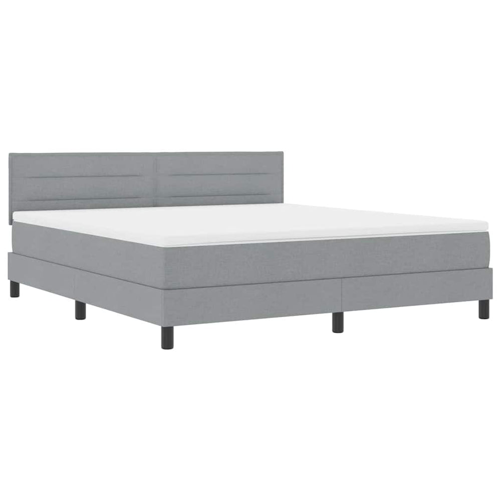 vidaXL Lit coffre avec matelas et LED Gris clair 180 x 200 cm Tissu