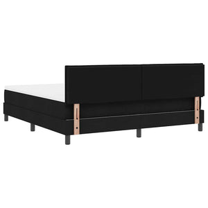vidaXL Lit avec sommier tapissier et matelas avec LED Noir 180 x 200 cm Tissu