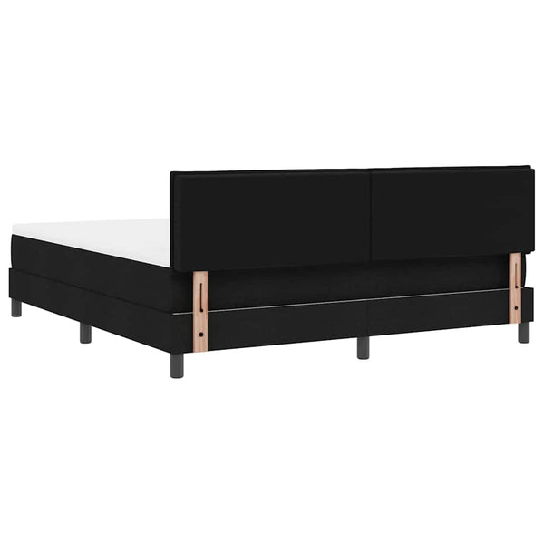 vidaXL Lit avec sommier tapissier et matelas avec LED Noir 180 x 200 cm Tissu