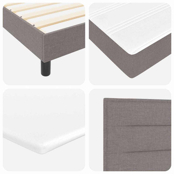 vidaXL Lit coffre avec matelas avec LED Taupe 180 x 200 cm Tissu