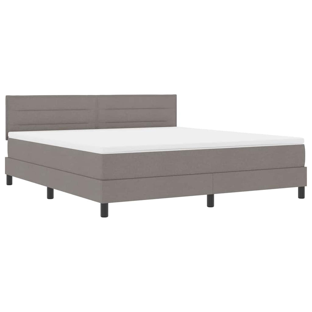 vidaXL Lit coffre avec matelas avec LED Taupe 180 x 200 cm Tissu