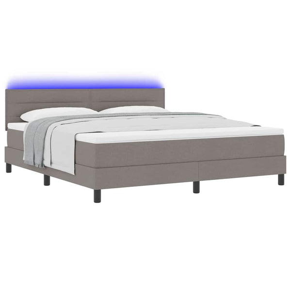 vidaXL Lit coffre avec matelas avec LED Taupe 180 x 200 cm Tissu