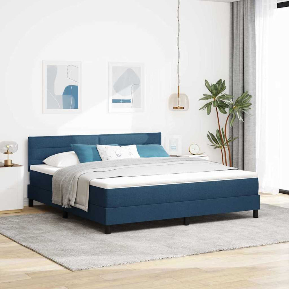vidaXL Lit coffre avec matelas et LED bleu 180 x 200 cm Tissu