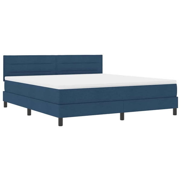 vidaXL Lit coffre avec matelas et LED bleu 180 x 200 cm Tissu