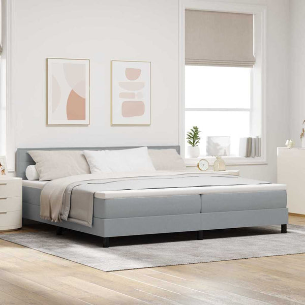 Boxspringbett mit LED Hellgrau 200x200 cm