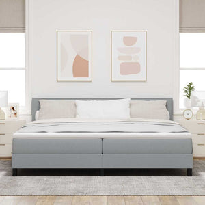 Boxspringbett mit LED Hellgrau 200x200 cm
