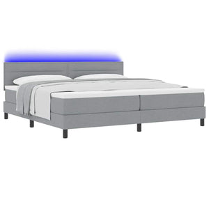 Boxspringbett mit LED Hellgrau 200x200 cm