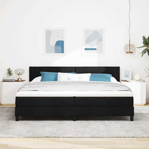 vidaXL Lit coffre avec matelas avec LED Noir 200 x 200 cm Tissu