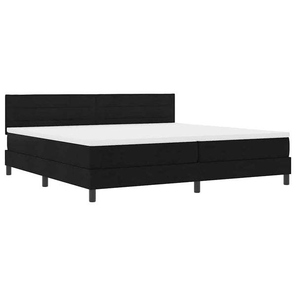 vidaXL Lit coffre avec matelas avec LED Noir 200 x 200 cm Tissu