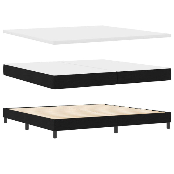 vidaXL Lit coffre avec matelas avec LED Noir 200 x 200 cm Tissu