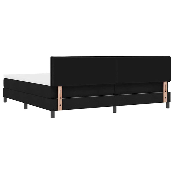 vidaXL Lit coffre avec matelas avec LED Noir 200 x 200 cm Tissu