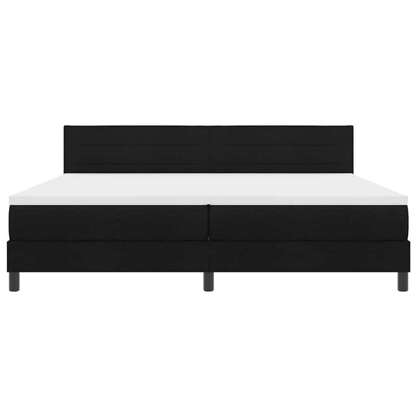 vidaXL Lit coffre avec matelas avec LED Noir 200 x 200 cm Tissu