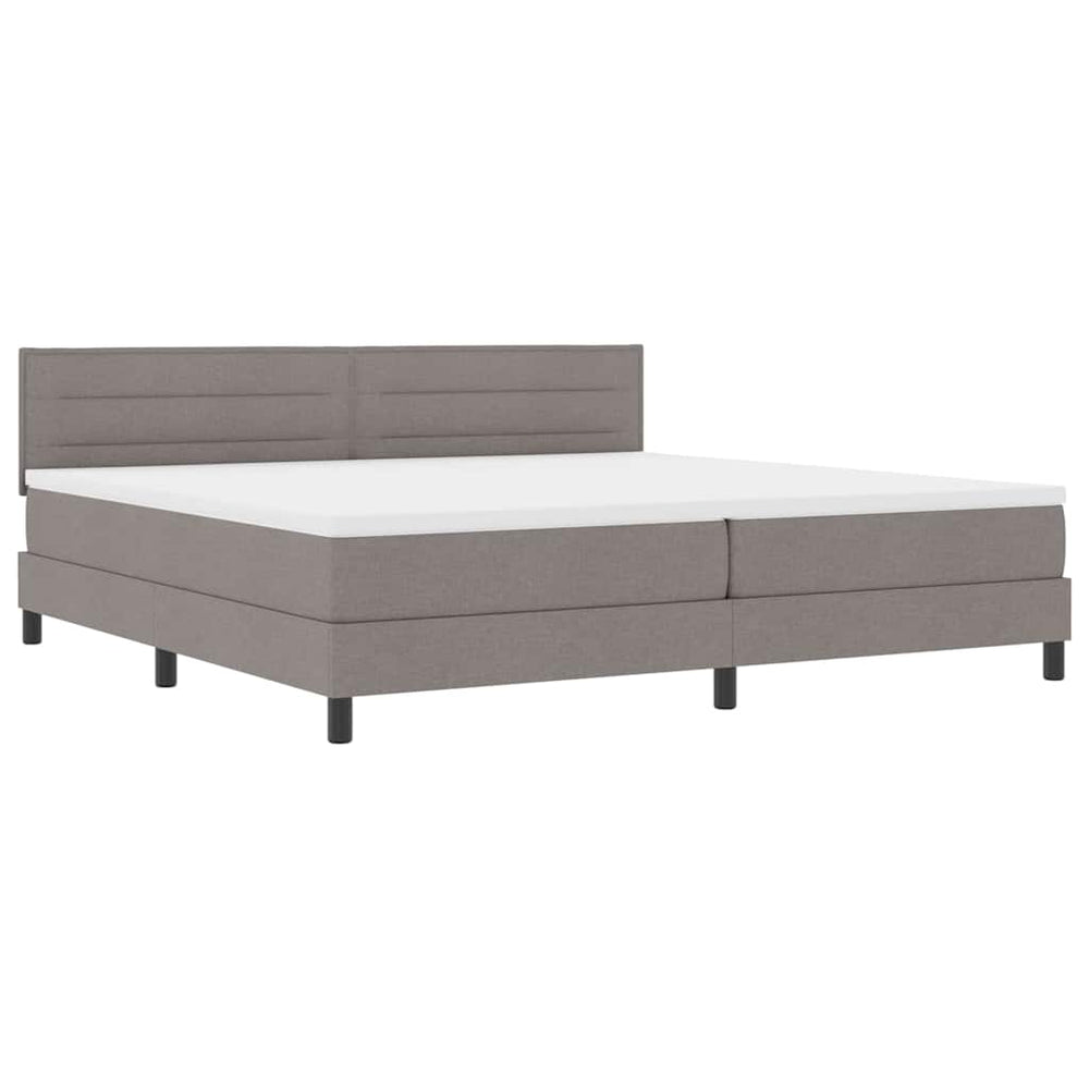 vidaXL Lit de boxspring avec matelas et LED taupe 200 x 200 cm Tissu