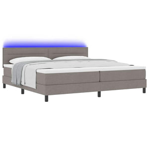 Boxspringbett mit LED Taupe 200x200 cm