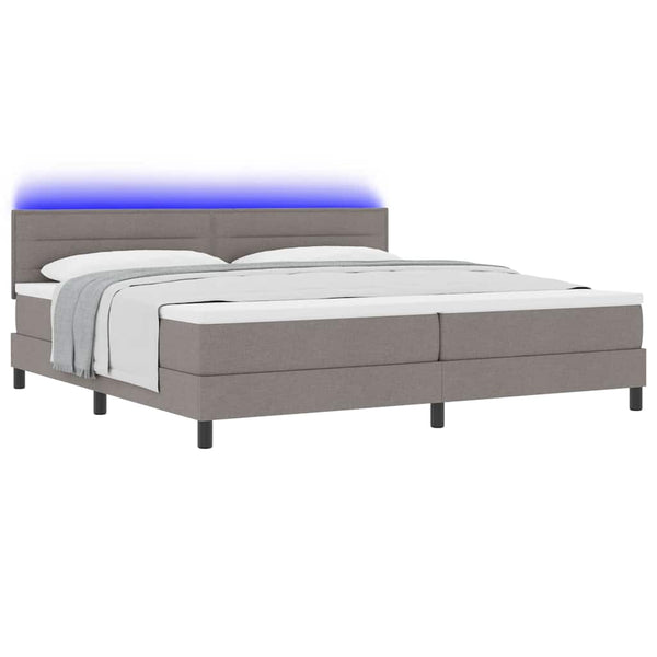 Boxspringbett mit LED Taupe 200x200 cm