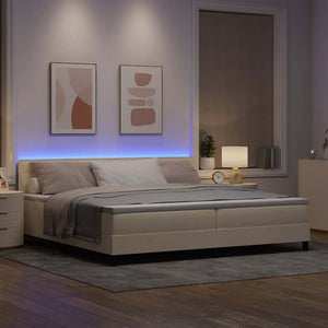 Boxspringbett mit LED Creme 200x200 cm